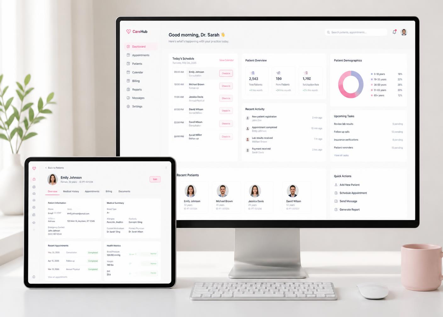 Healthcare Management Platform interface